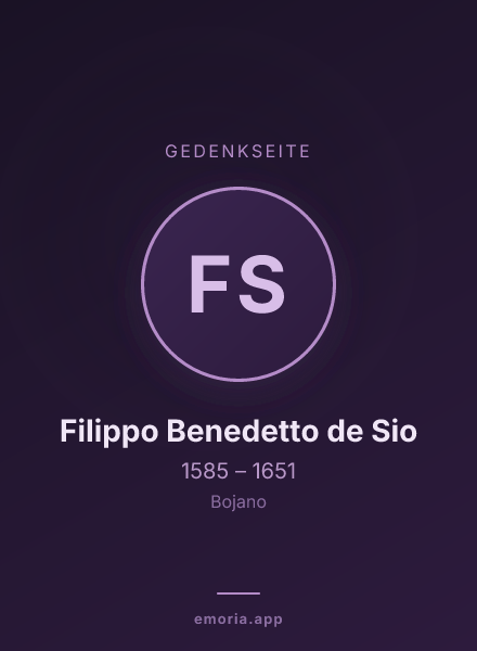 Gedenkportrait von Filippo Benedetto de Sio