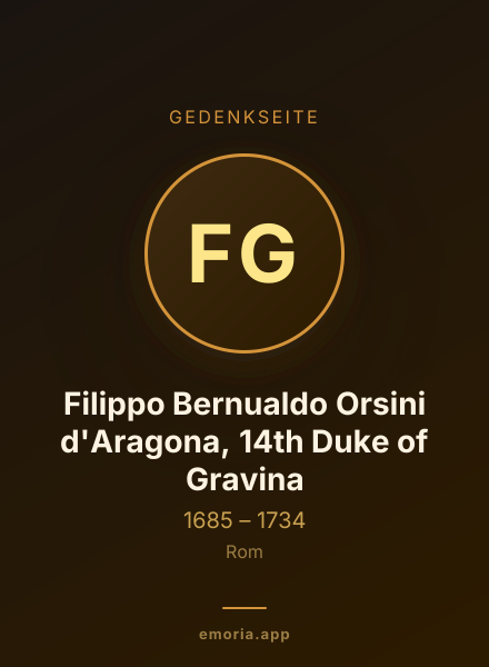 Gedenkportrait von Filippo Bernualdo Orsini d'Aragona, 14th Duke of Gravina