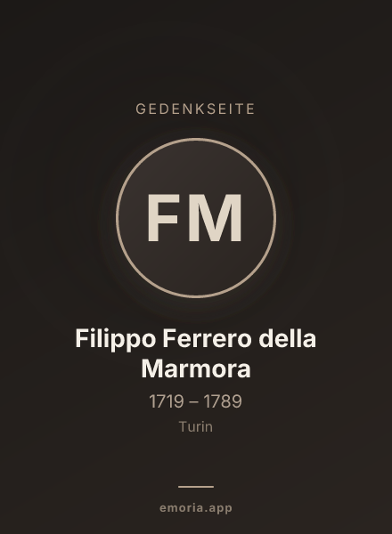 Gedenkportrait von Filippo Ferrero della Marmora