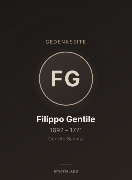 Gedenkportrait von Filippo Gentile