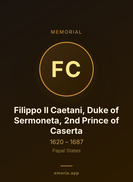 Memorial portrait of Filippo II Caetani, Duke of Sermoneta, 2nd Prince of Caserta
