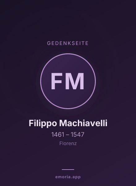 Gedenkportrait von Filippo Machiavelli