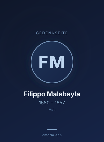 Gedenkportrait von Filippo Malabayla