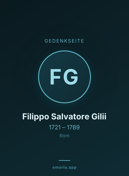 Gedenkportrait von Filippo Salvatore Gilii
