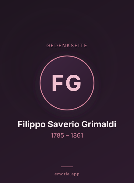 Gedenkportrait von Filippo Saverio Grimaldi