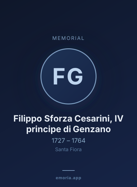 Memorial portrait of Filippo Sforza Cesarini, IV principe di Genzano