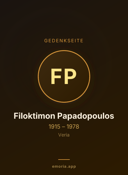 Gedenkportrait von Filoktimon Papadopoulos