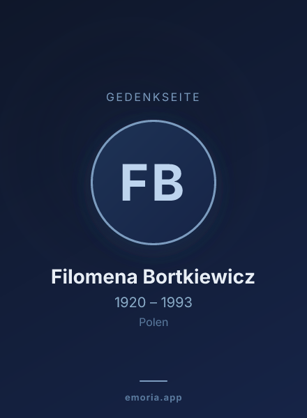 Gedenkportrait von Filomena Bortkiewicz