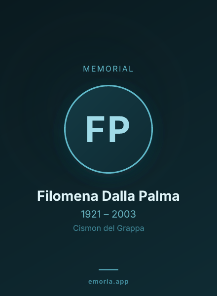 Memorial portrait of Filomena Dalla Palma