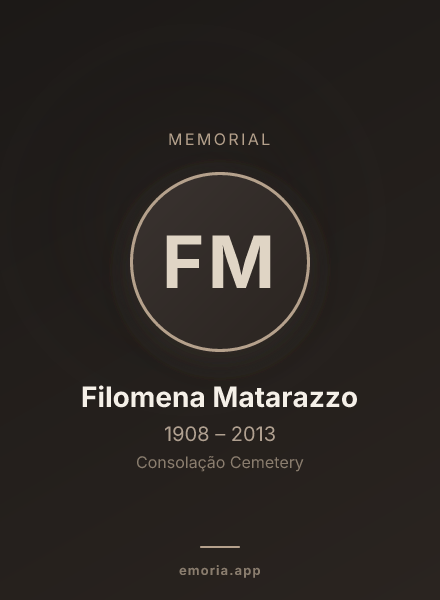 Memorial portrait of Filomena Matarazzo