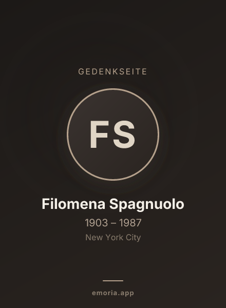 Gedenkportrait von Filomena Spagnuolo