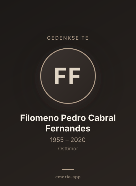 Gedenkportrait von Filomeno Pedro Cabral Fernandes
