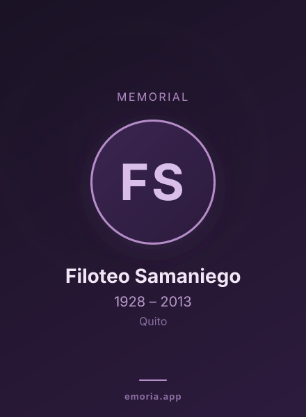 Memorial portrait of Filoteo Samaniego