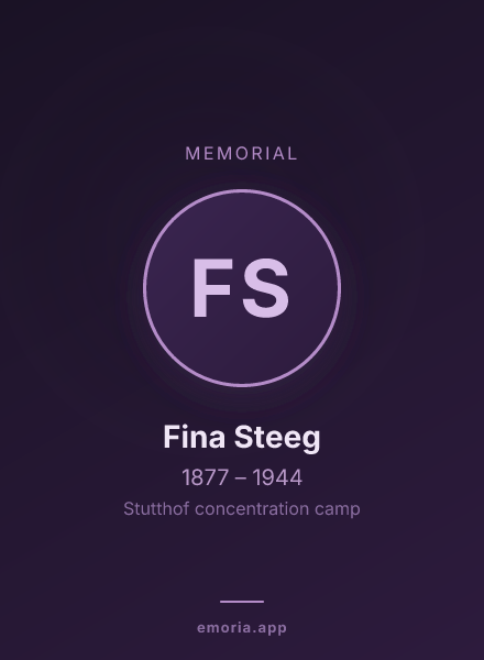 Memorial portrait of Fina Steeg