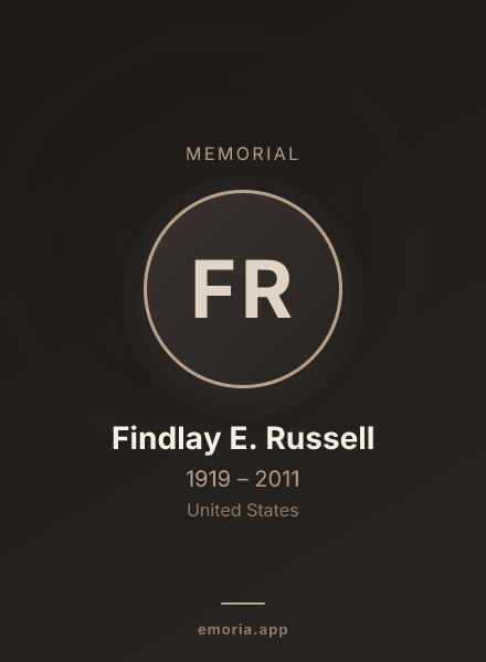 Memorial portrait of Findlay E. Russell