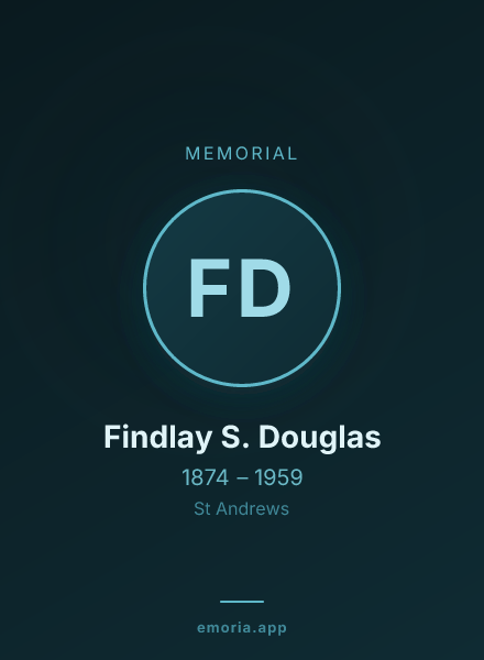 Memorial portrait of Findlay S. Douglas
