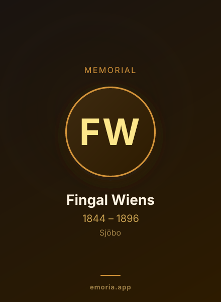 Memorial portrait of Fingal Wiens