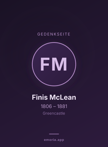 Gedenkportrait von Finis McLean
