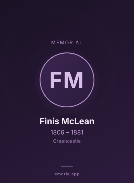 Memorial portrait of Finis McLean