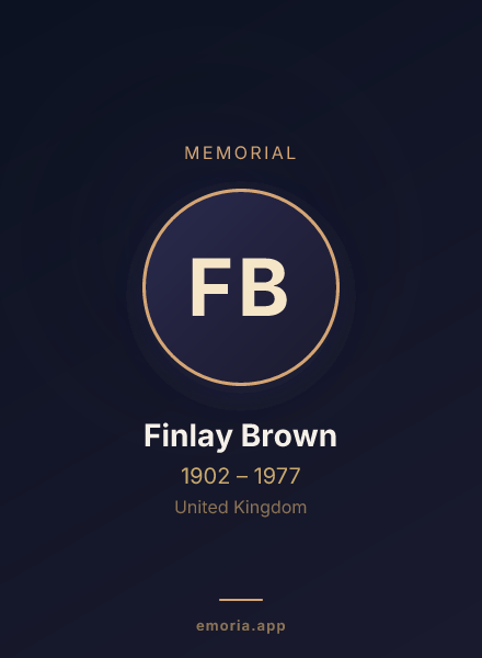 Memorial portrait of Finlay Brown