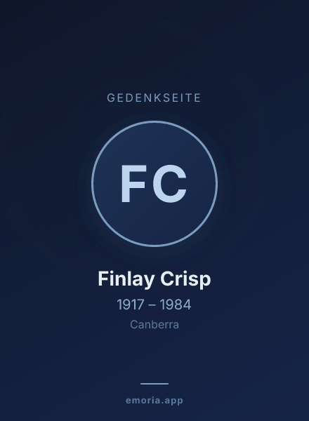 Gedenkportrait von Finlay Crisp