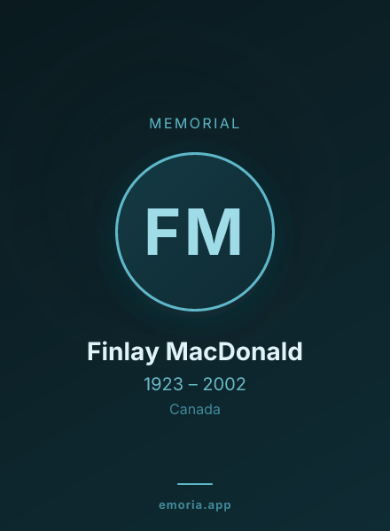 Memorial portrait of Finlay MacDonald