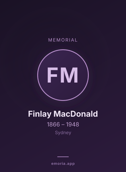 Memorial portrait of Finlay MacDonald