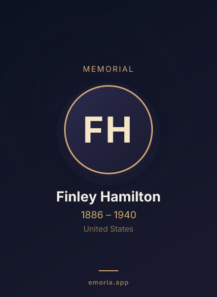 Memorial portrait of Finley Hamilton