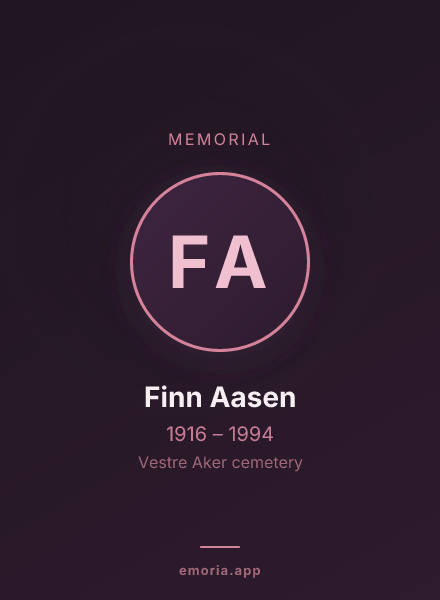 Memorial portrait of Finn Aasen