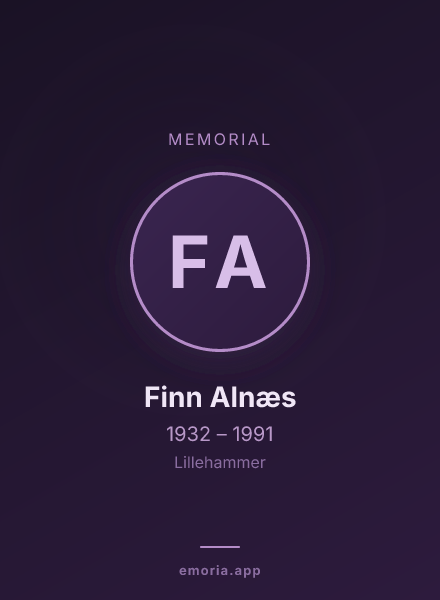 Memorial portrait of Finn Alnæs