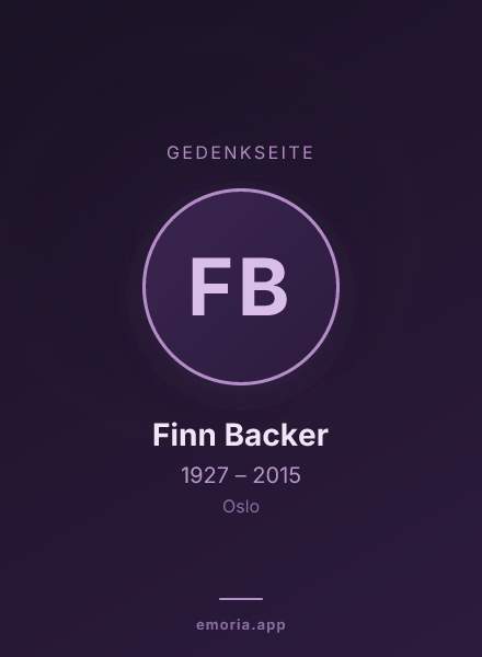 Gedenkportrait von Finn Backer
