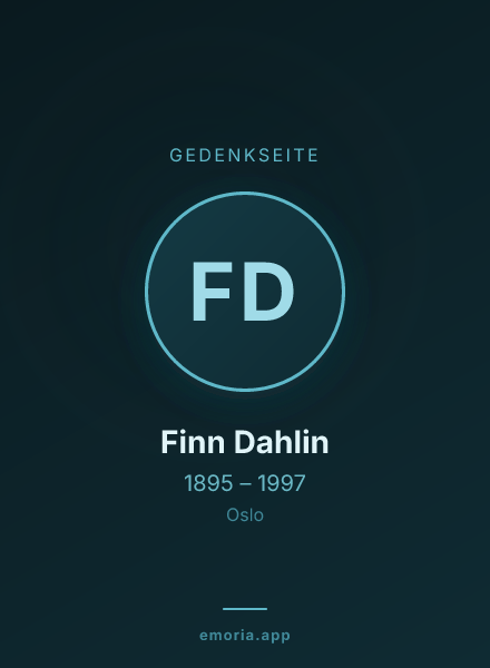 Gedenkportrait von Finn Dahlin