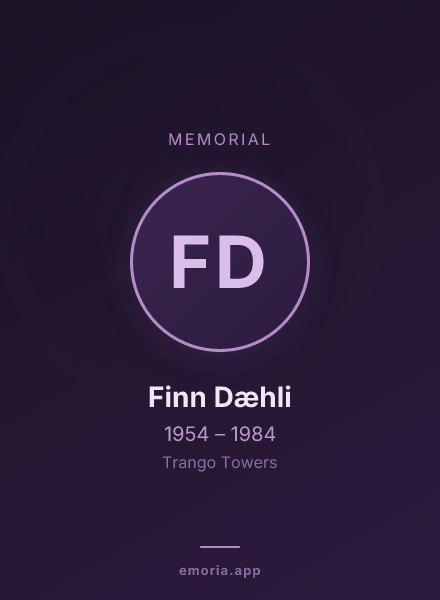 Memorial portrait of Finn Dæhli