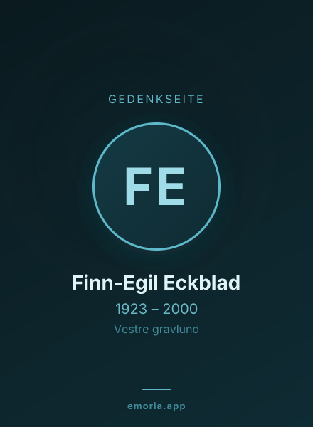 Gedenkportrait von Finn-Egil Eckblad