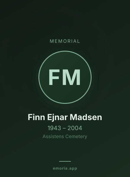 Memorial portrait of Finn Ejnar Madsen