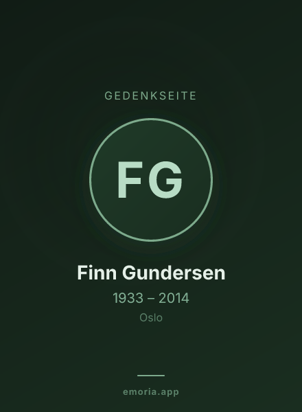Gedenkportrait von Finn Gundersen