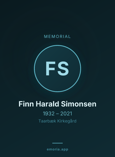 Memorial portrait of Finn Harald Simonsen