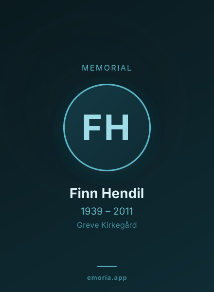 Memorial portrait of Finn Hendil
