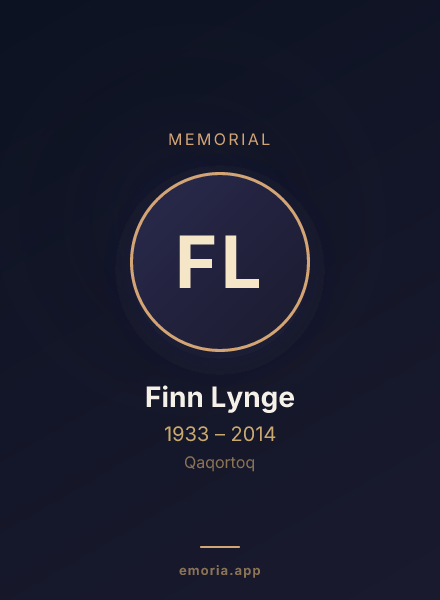 Memorial portrait of Finn Lynge