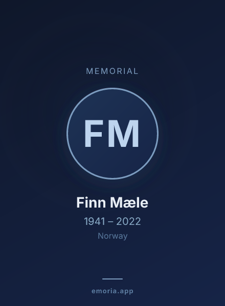 Memorial portrait of Finn Mæle