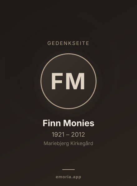 Gedenkportrait von Finn Monies