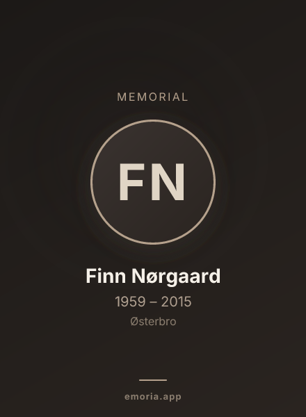Memorial portrait of Finn Nørgaard