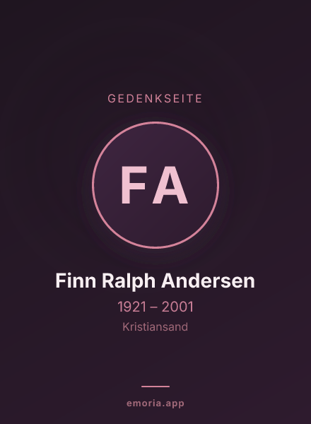 Gedenkportrait von Finn Ralph Andersen