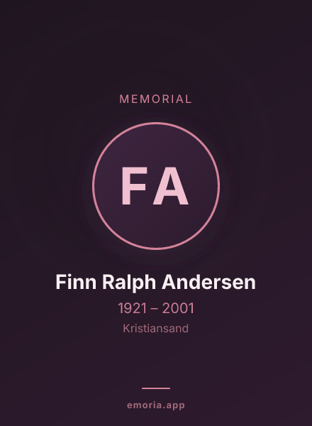 Memorial portrait of Finn Ralph Andersen