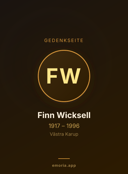 Gedenkportrait von Finn Wicksell