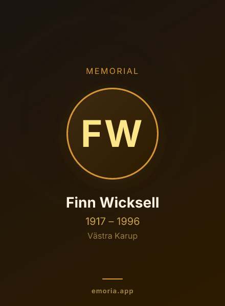Memorial portrait of Finn Wicksell