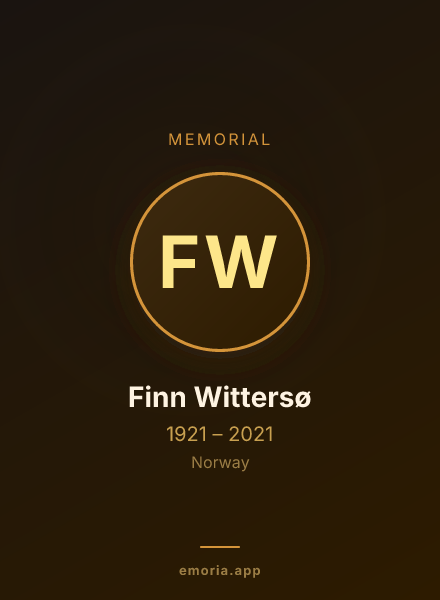 Memorial portrait of Finn Wittersø