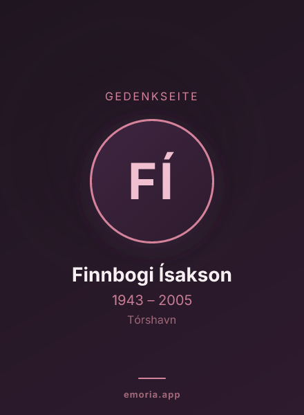 Gedenkportrait von Finnbogi Ísakson