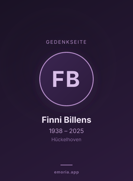 Gedenkportrait von Finni Billens