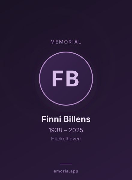 Memorial portrait of Finni Billens